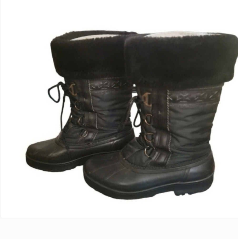 Sorel Solid Black Great Grip S8 Lined Warm Winter Boots